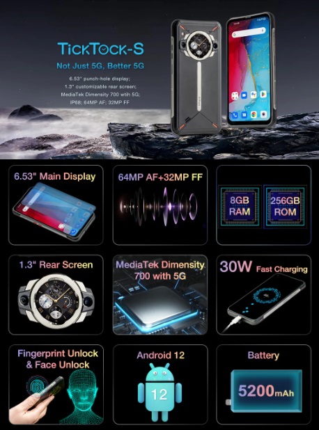 Unihertz Ticktock-S, rugged smartphone, review, tech specs